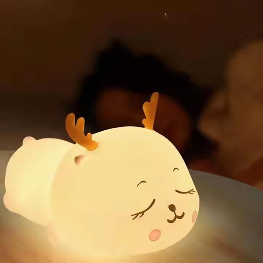 Glow Deer Night Light – Soft Silicone Baby Sleep Lamp