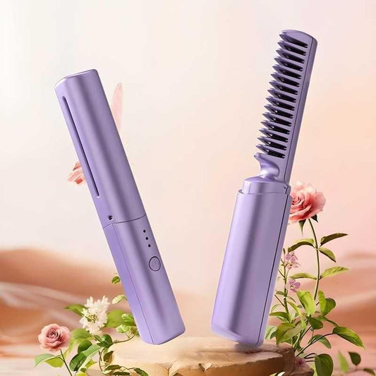 Portable Electric Hair Straightening Comb – Rechargeable Mini Hair Styler