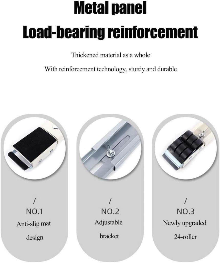 Heavy-Duty Adjustable Furniture Moving Roller Pair (Set of 2 – Left & Right Side)