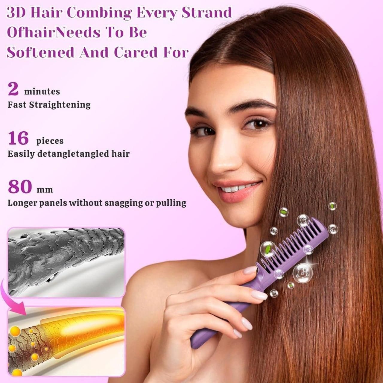 Portable Electric Hair Straightening Comb – Rechargeable Mini Hair Styler