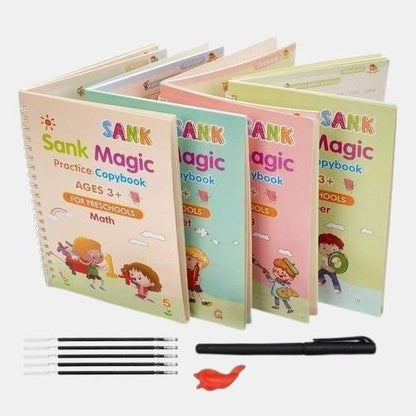Sank Magic Practice Copybook (4 BOOKS,1 PEN,1 GRIP,10 REFILL) Pack of 1