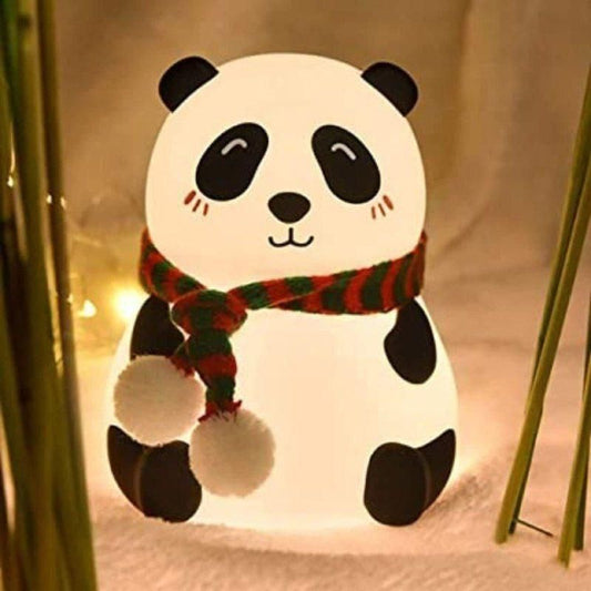 Cute Panda Night Lamp – Soft Silicone LED Bedside Light for Kids