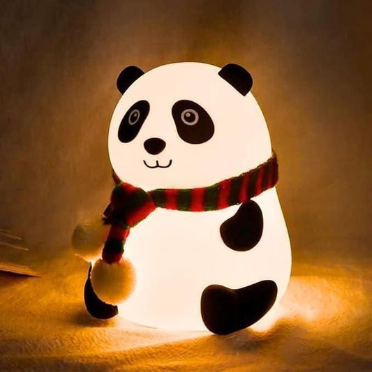 Cute Panda Night Lamp – Soft Silicone LED Bedside Light for Kids