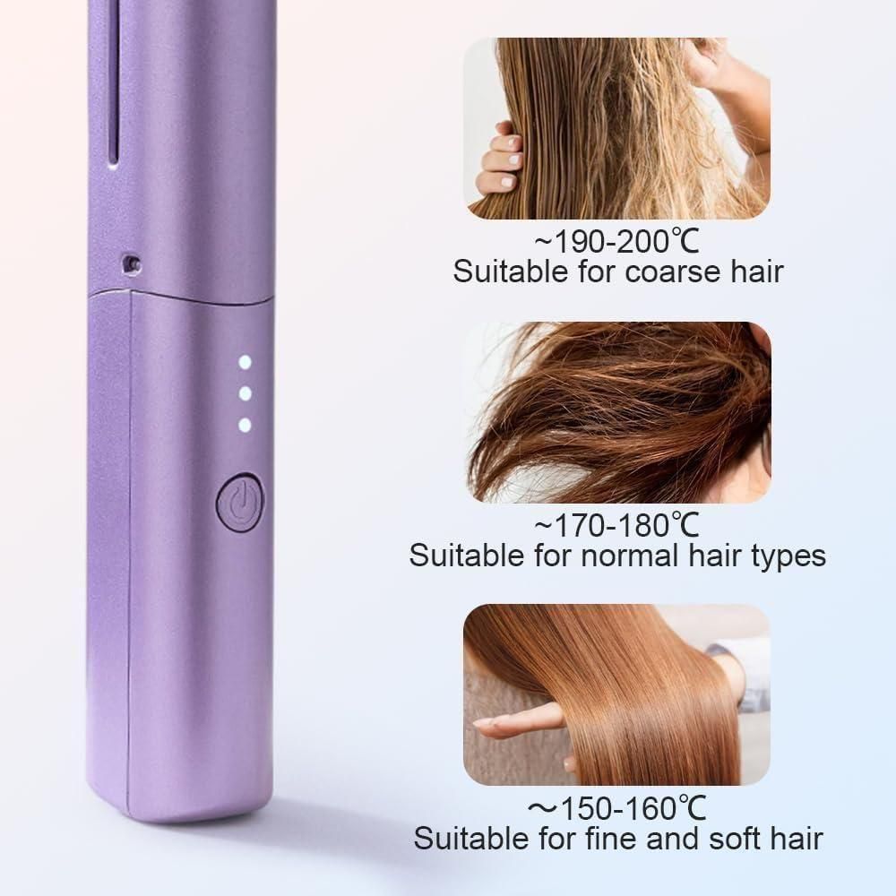 Portable Electric Hair Straightening Comb – Rechargeable Mini Hair Styler