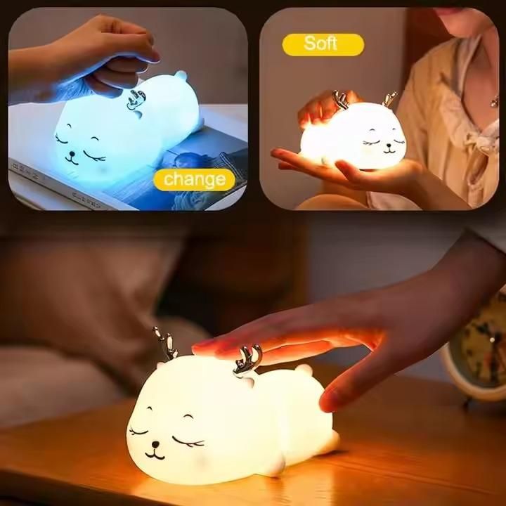 Glow Deer Night Light – Soft Silicone Baby Sleep Lamp